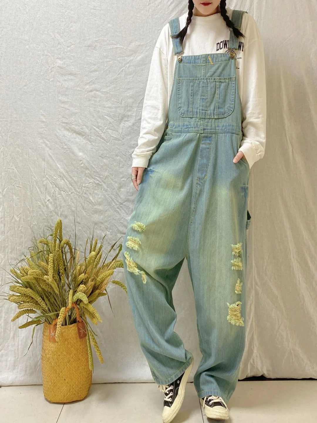 Women's Retro Loose Pockets Jumpsuit