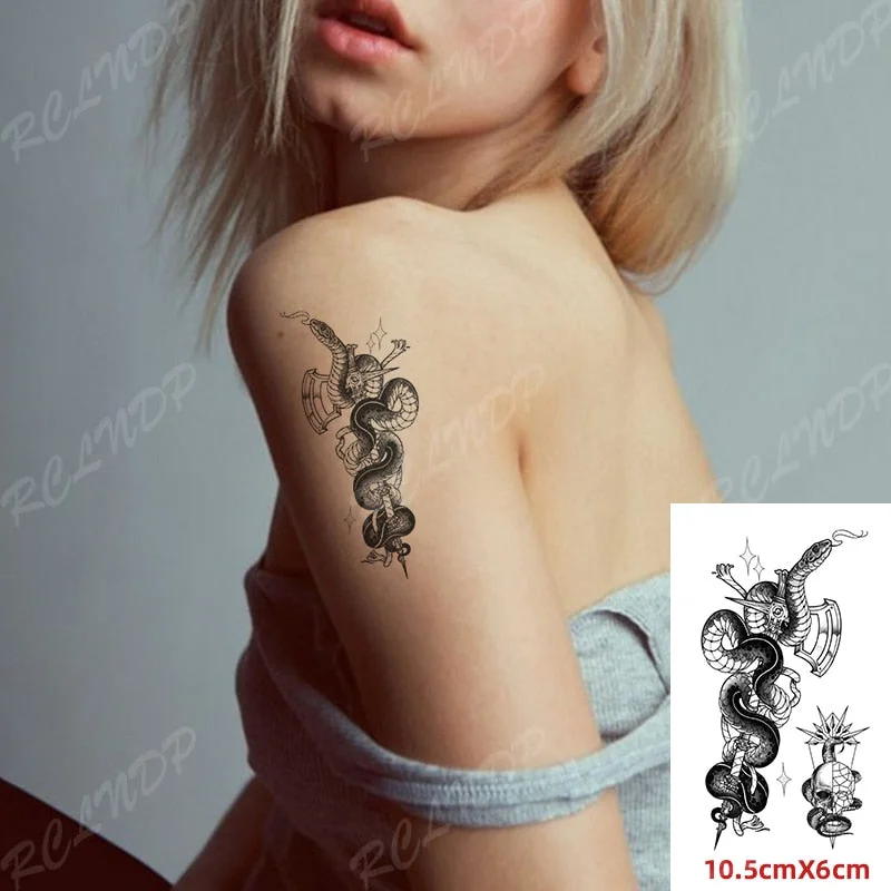 Waterproof Temporary Tattoo Sticker Black and White Fish TaiChi Pattern The Body Art Flash Tatoo Fake Tatto for Woman Men