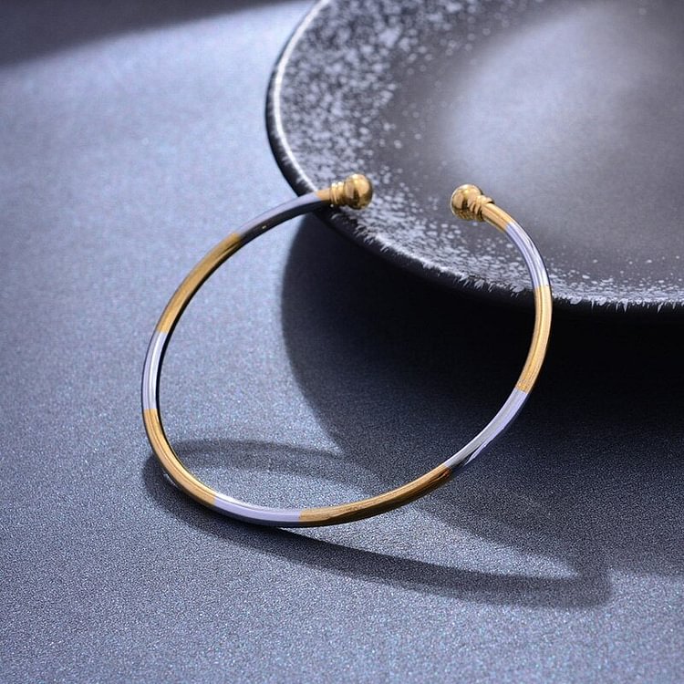 Ethiopian Dubai  Two-color Gold Color  Cuff Bangles For Women