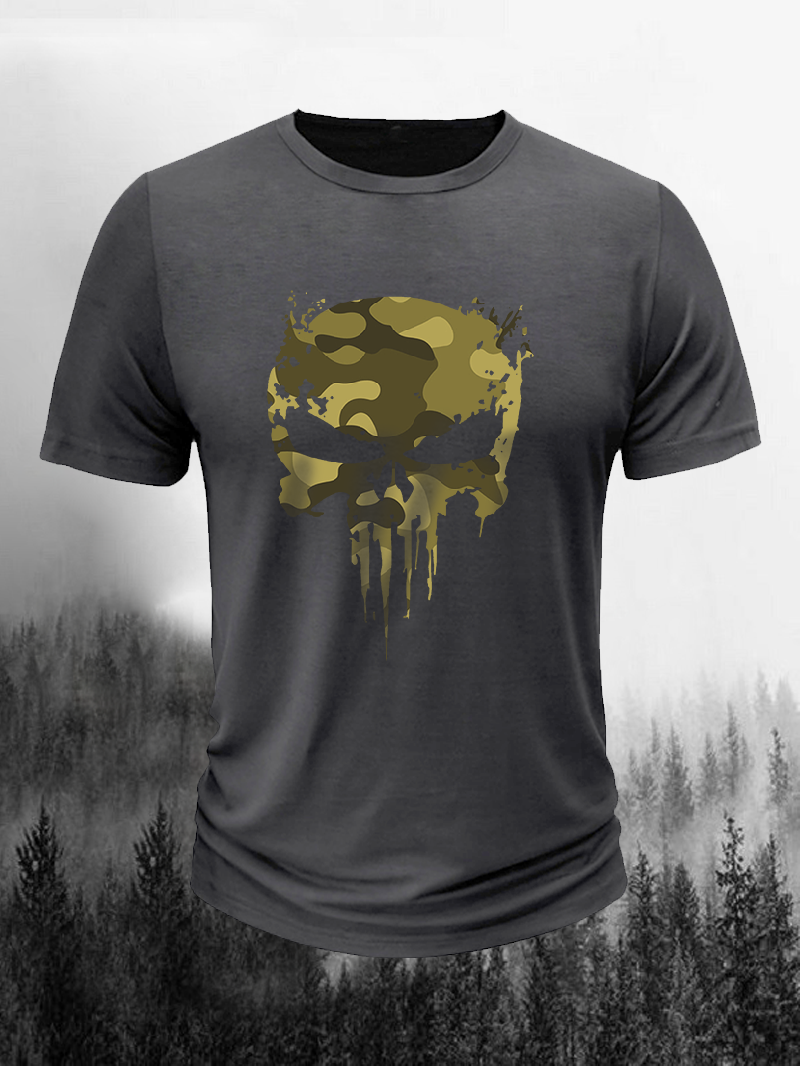 Men's Skull Camouflage Short-Sleeved Shirt in  mildstyles