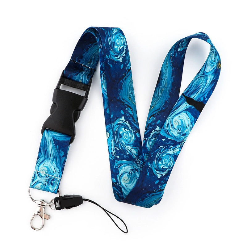 Art Style Van Gogh Lanyard Card Cover Student School Card Bus Pass Shuttle Card Access Control Card Double-sided Printed Mobile Phone Strap