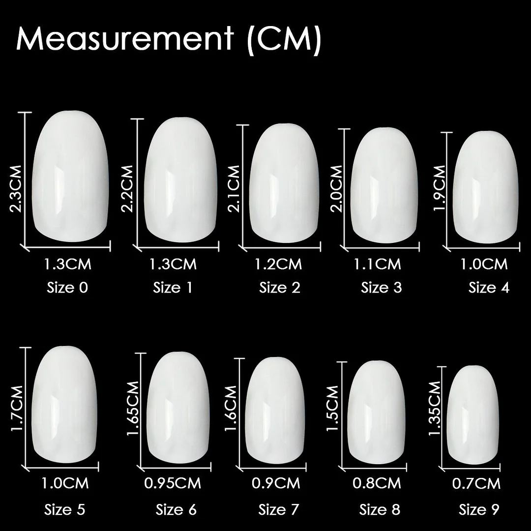 600pcs/bag Short Rounded False Nail Tips Full Cover 3 Colors 2 Bags Of Size 4 and Size 5 For Salon Round Manicure Fake Nail Tips-Nail Inspo