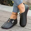 Gioiacombo&trade; Scarpe casual in pelle con punta tonda retr&ograve; da donna