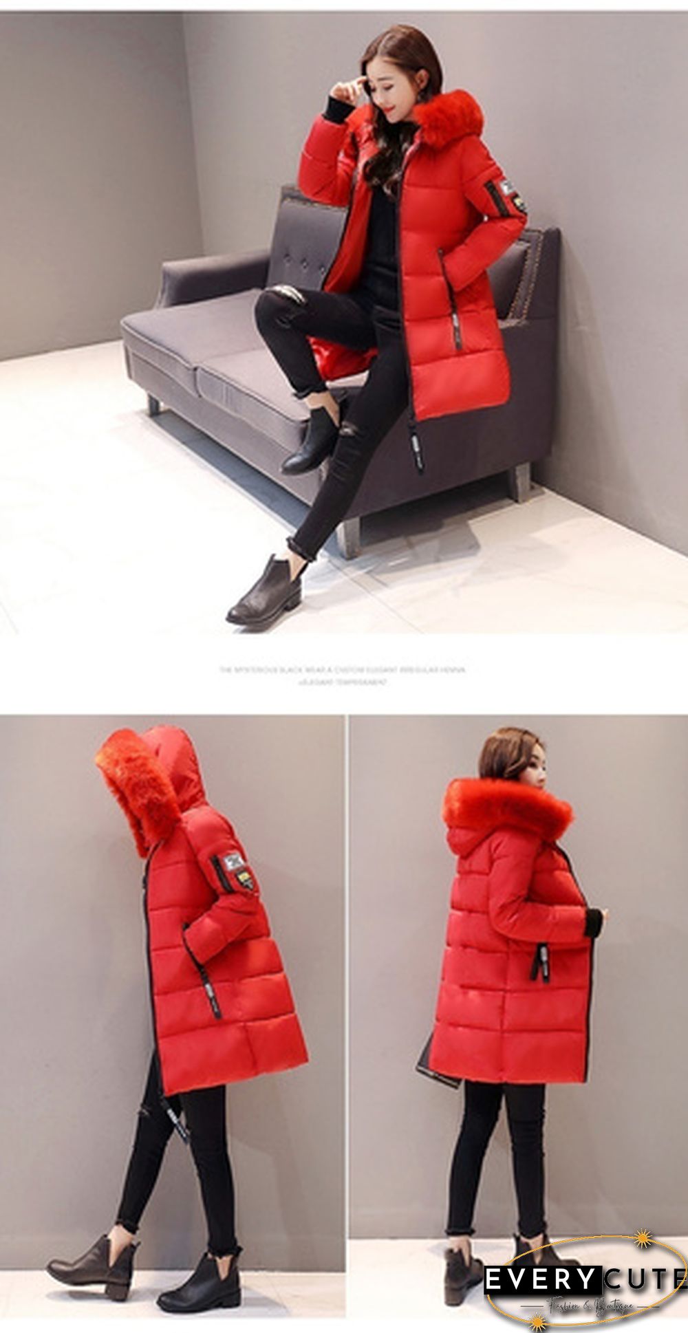 Winter Warm Long Coats Women Fashion Winter Long Fur Hooded Cotton Cotton-padded Jacket Warm Puffer Coats Jackets Warm Parkas