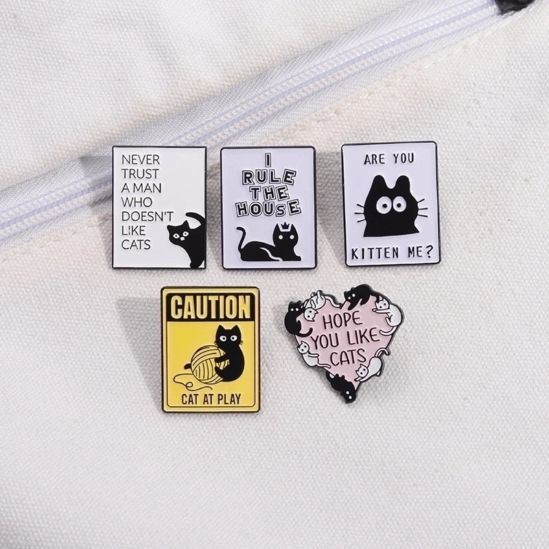 Cartoon Style Cute Cowboy Style Letter Cat Alloy Stamping Stoving Varnish Plating Unisex Brooches