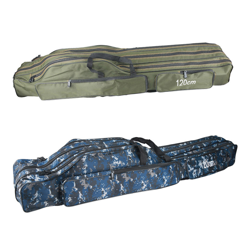 

Soft Foldable Fishing Rod Storage Bag Case Large Capacity Green Camouflage, Army green, 501 Original