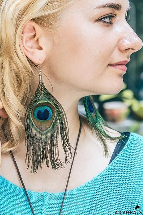 Peacock Feather Earring