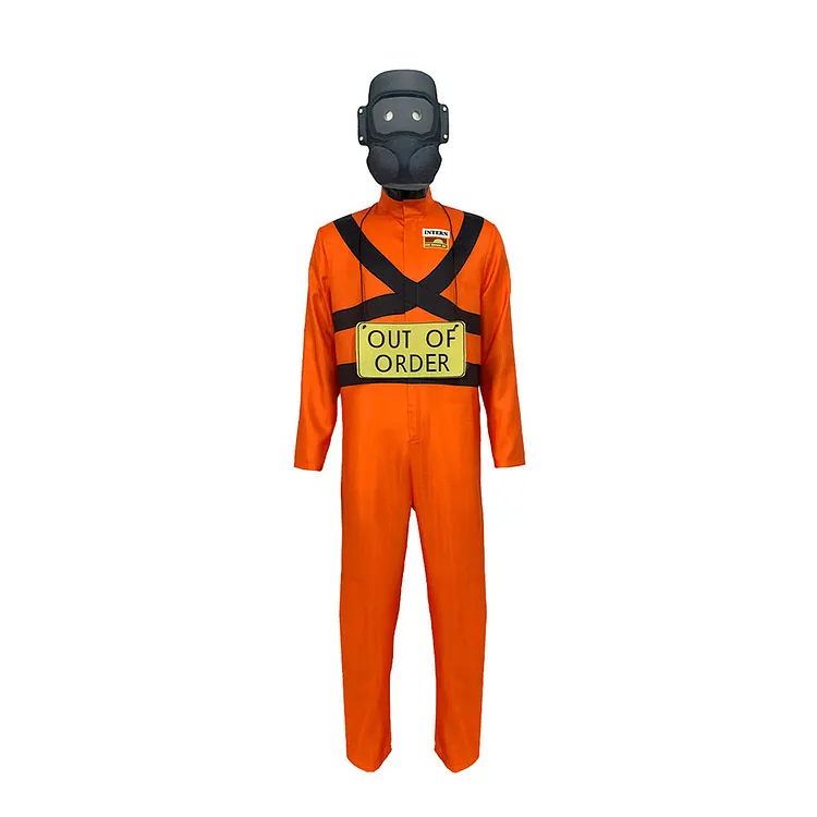 Kids Children Lethal Company Orange protective Jumpsuit Outfits Cosplay Costume Halloween Carnival Suit