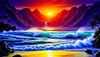 Luxury AB Velvet Diamond Painting Kit - Seaside Scenery