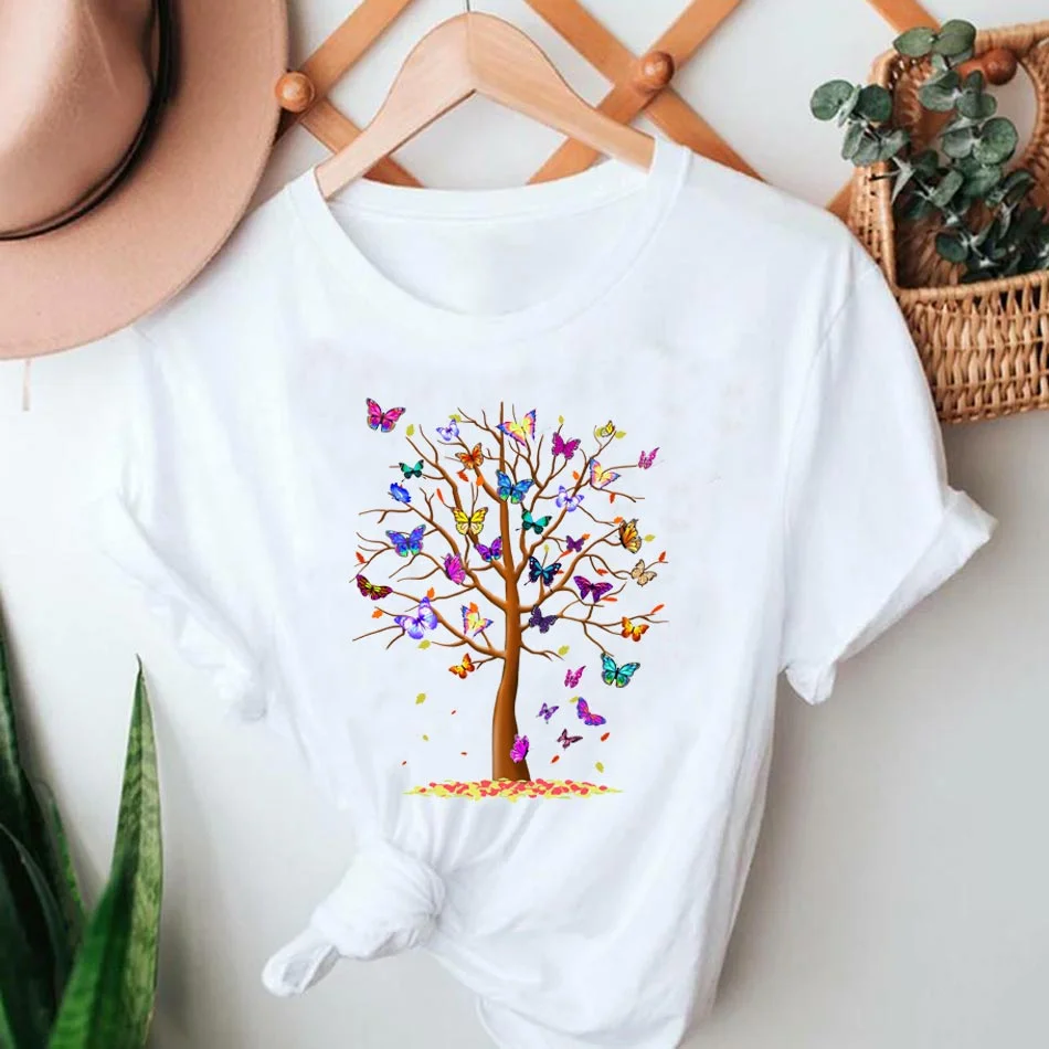 Beautiful Tree Thermal Stickers On T-shirt DIY Washable Iron On Transfer For Clothing Pretty Design On Woman Clothes Patch Decor