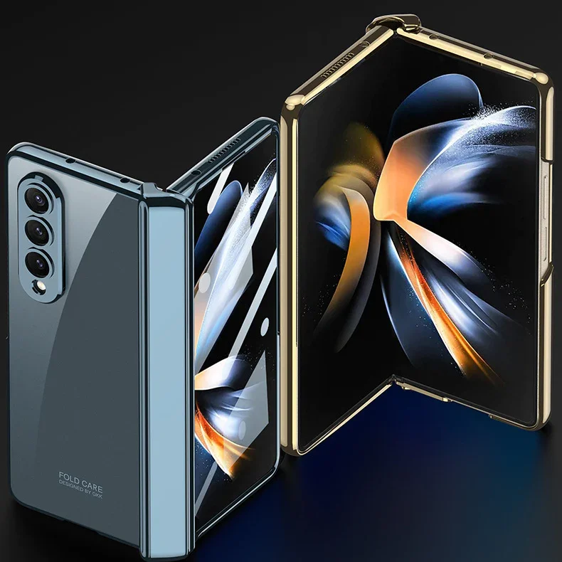 For Samsung Fold3/4 Transparent Magnetic Folding Shaft Phantom Mobile Phone Case