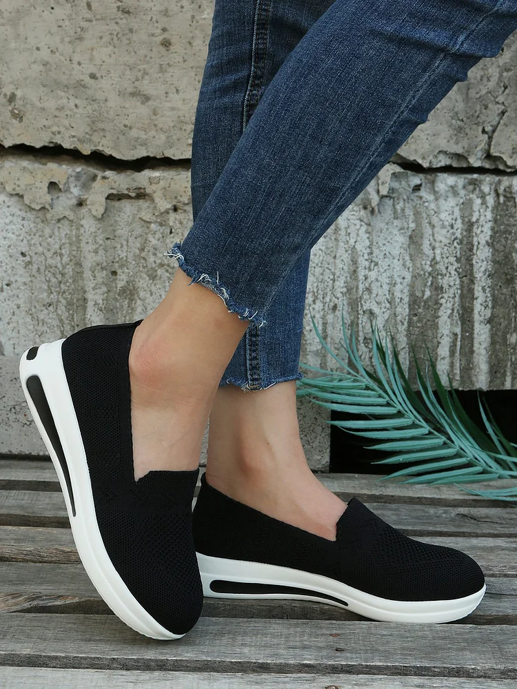 Plain Comfortable Shock Absorbing Sneakers