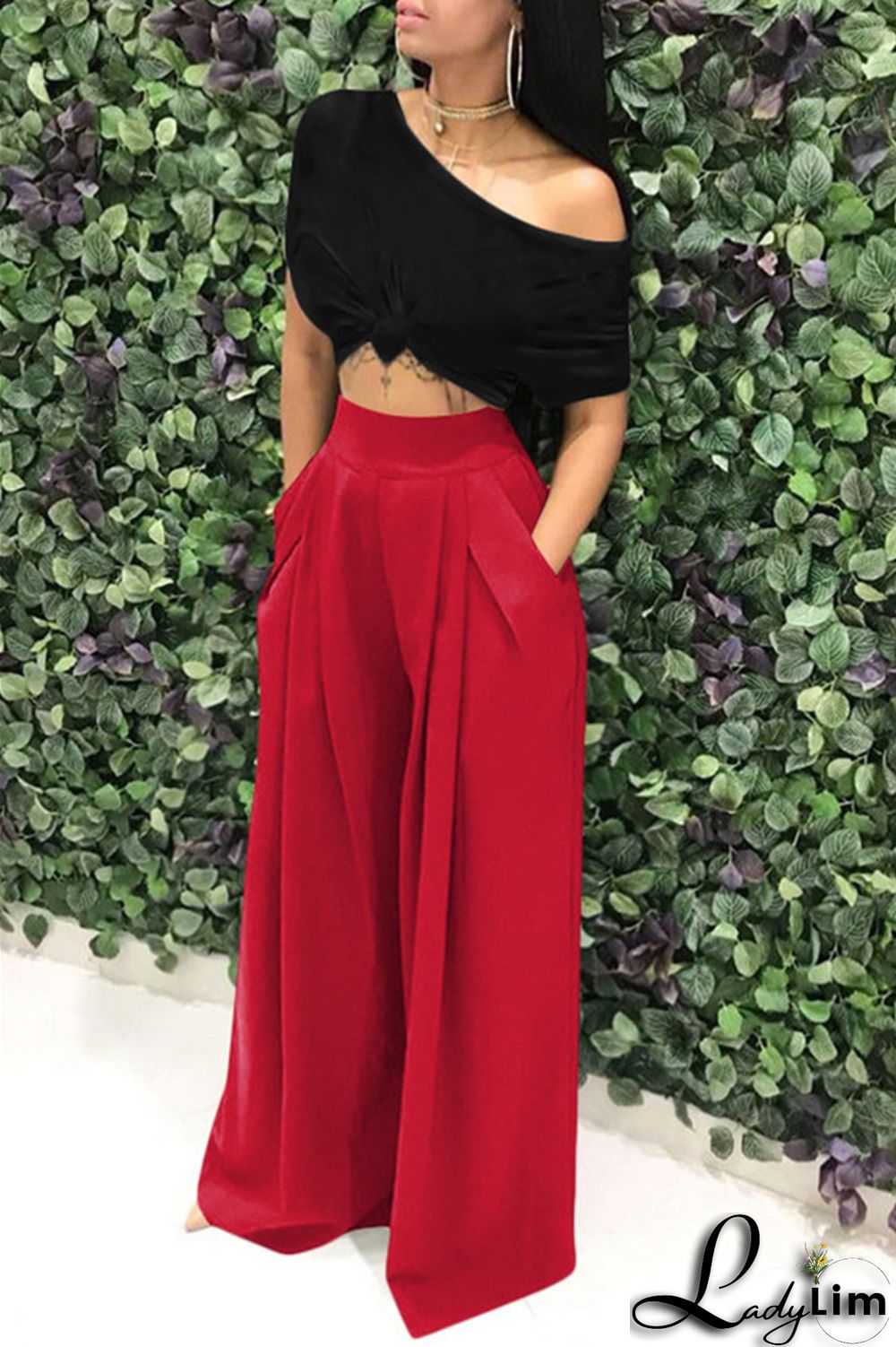 Coffee Fashion Casual Solid Patchwork Regular High Waist Conventional Solid Color Bottoms