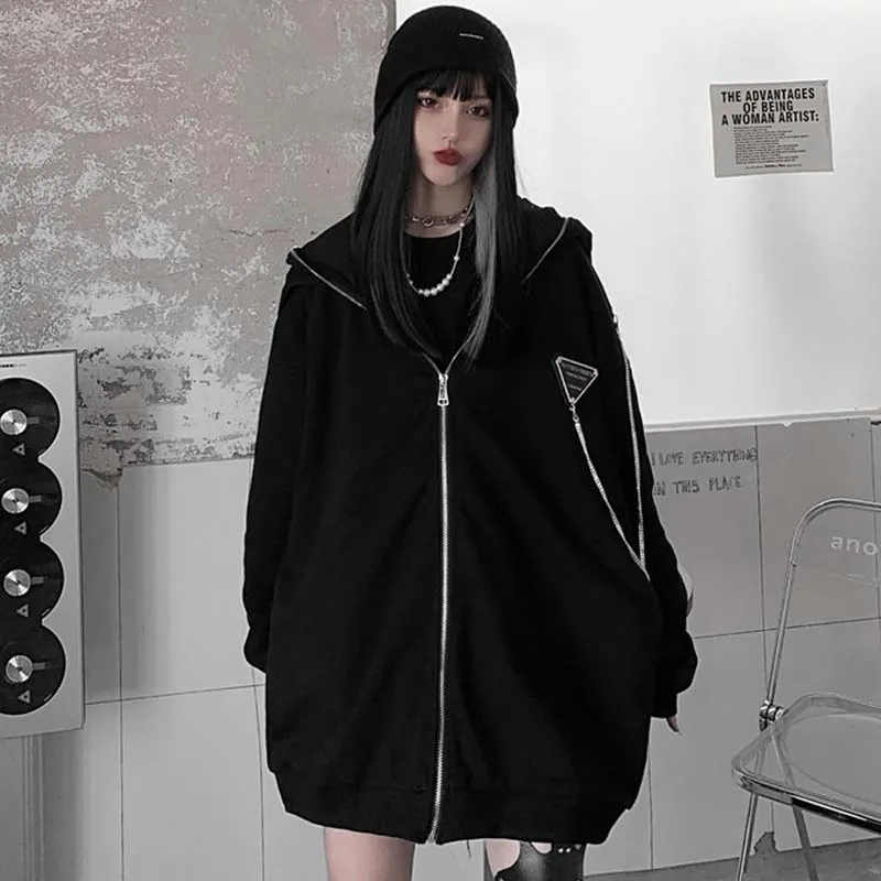 Zipper Cartoon Bunny Ears Hooded Coat