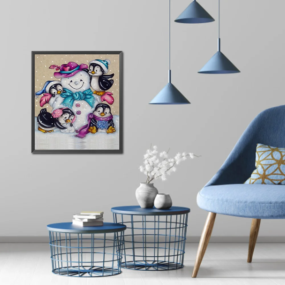 Diamond Painting - Full Round Drill - Snowman Penguin(40*45cm)