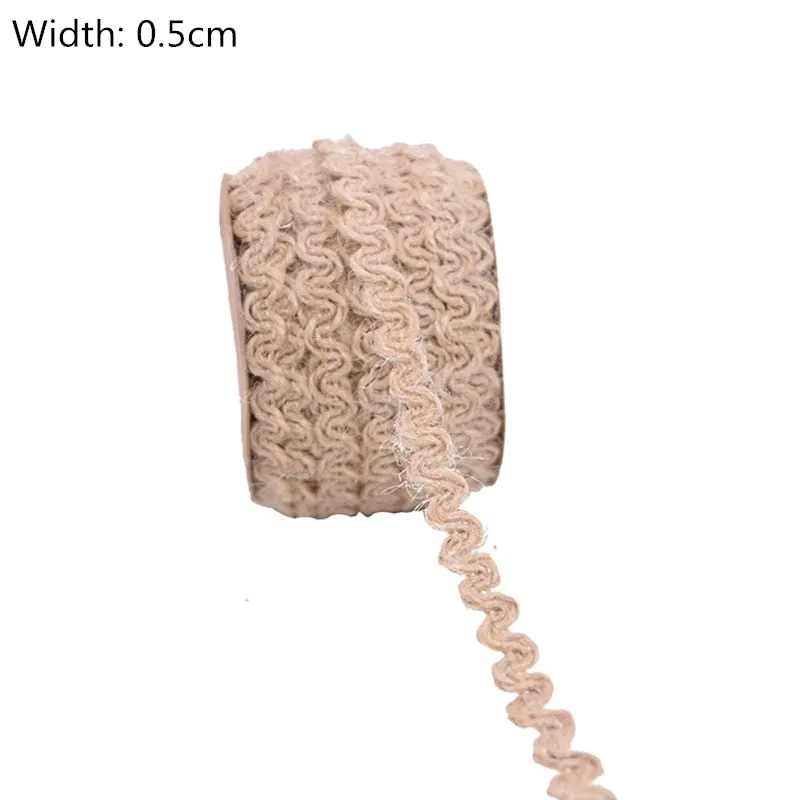 5Meter Natural Vintage Burlap Jute Ribbons Christmas Party Handwork Gift Wrapping DIY White Jute Ribbon Home Wedding Decoration