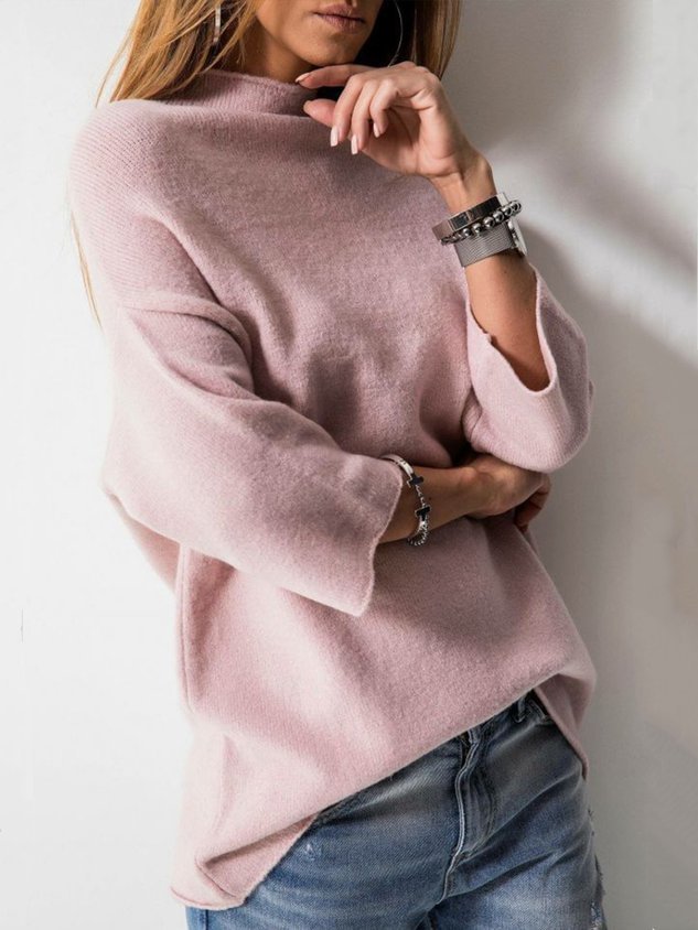 Casual Turtleneck Bottoming Long Sleeve Knit Top