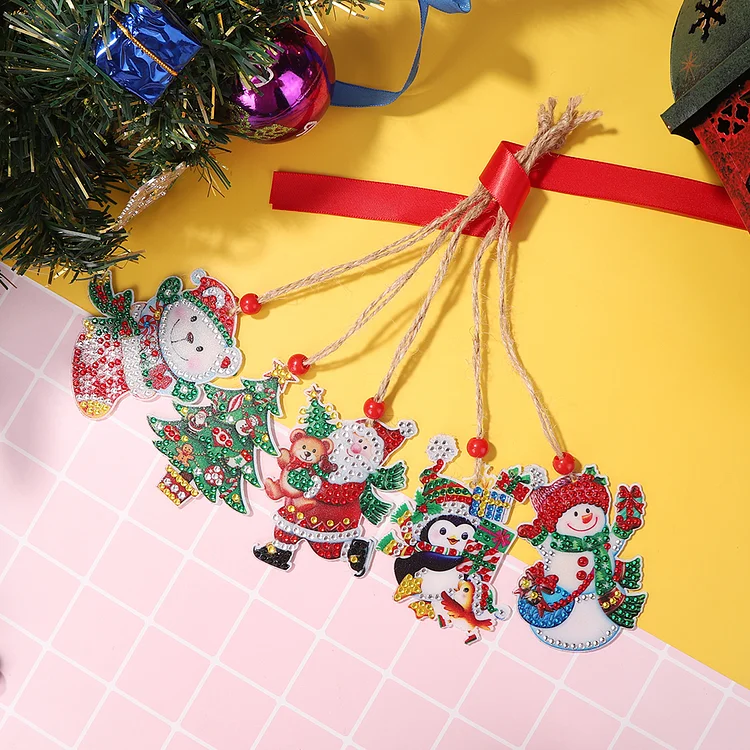 Christmas Diamond Art Ornaments Rhinestones Single-Sided for Kids Festival  Gifts