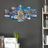 (Big Size)5Pcs Christmas Street-Full Round Diamond Painting 100*50CM