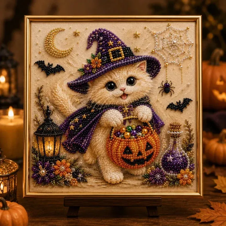 🔥 Last Day 75% OFF &ndash; 👻✨ Halloween Pearl Art DIY Kit &ndash; Turn Tiny Pearls into Spooky-Cute Magic