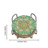 6pcs DIY Anti Slip Green Mandala Coasters Stackable Creative for Tabletop Protection
