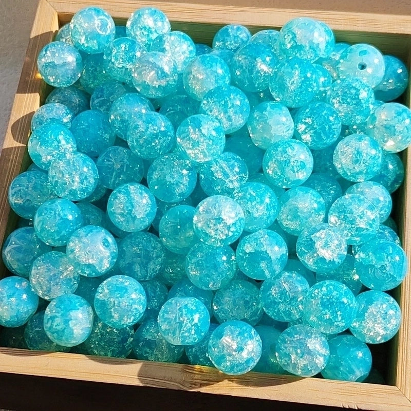 New 8/10mm Water Dyed Protein Jade Broken New Chinese Style Gold Sprinkling Glass Bead DIY Bracelet Ornament Straight Hole Beads Loose Beads