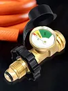 Propane Tank Adapter with Gauge Convert POL LP Tank Service Valve to QCC1/Type 1