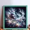 Santa Claus And Elk-11CT Stamped Cross Stitch 50*50cm/19.69*19.69in