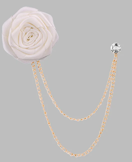 Wedding Stereo Cloth Rose Tassel Chain Brooch Okaywear