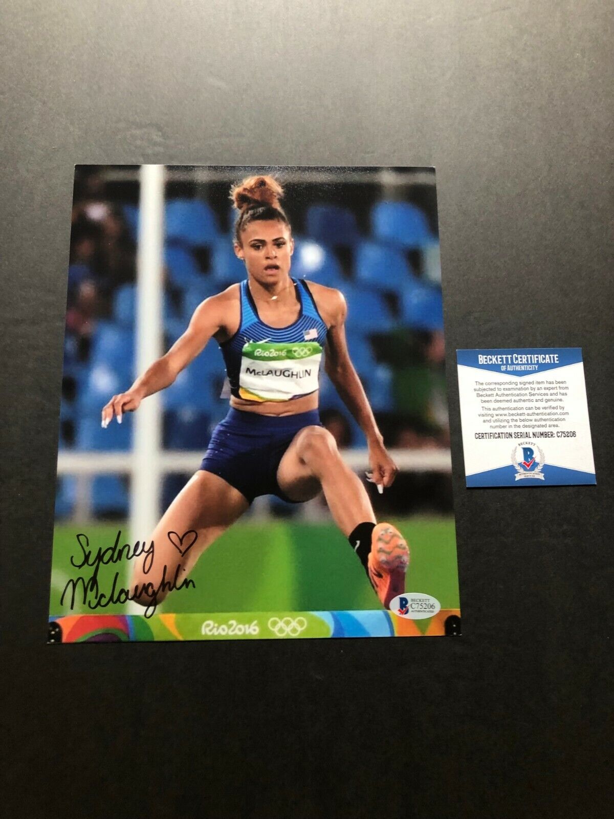 Sydney McLaughlin Hot Rare signed autographed Olympic 8x10 Photo Poster painting Beckett BAS coa