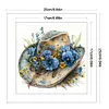 Flower Cowboy Hat-18CT Stamped Cross Stitch 25*25cm/9.84*9.84in tapestrymarket