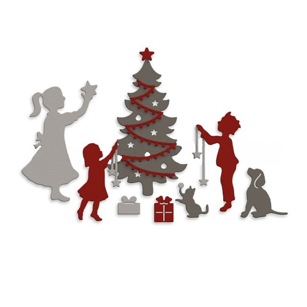 A Family Decor Christmas Tree Cat Dog Cutting Dies Scrapbooking Card Album Making DIY Crafts Stencil Supplies - Shop Trendy Women's Fashion | TeeYours