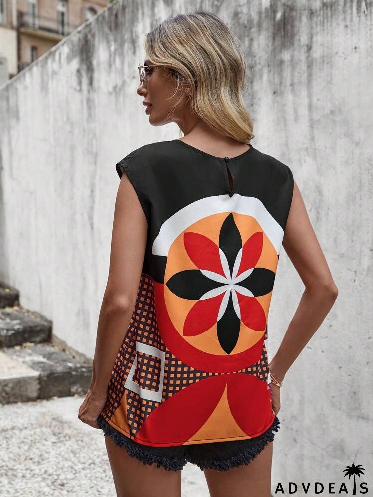 Floral Print Batwing Sleeve Blouse