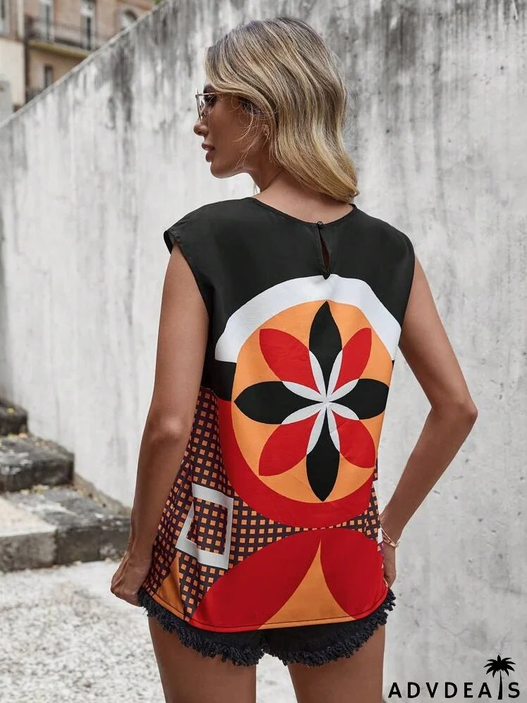 Floral Print Batwing Sleeve Blouse