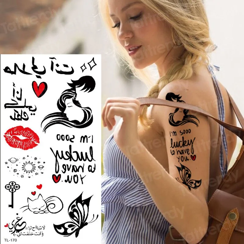 temporary tattoo sexy tattoo kiss love tattoo sticker woman tatoo fake waterproof temporary tattoos for girls bikini body art