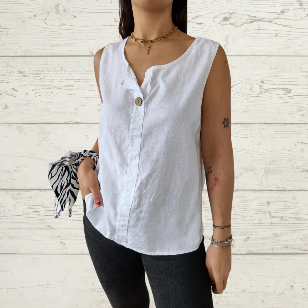 Casual Loose Cotton and Linen Button Vest