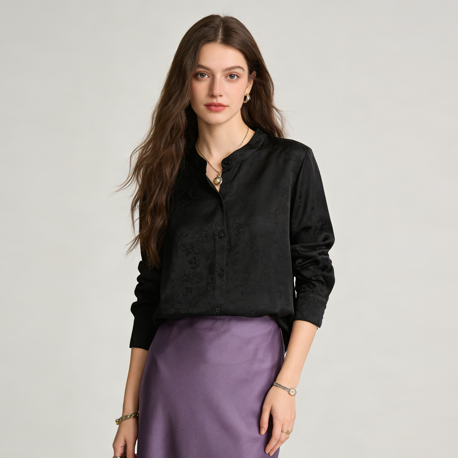Silk Blouse Long Sleeve Faille REAL SILK LIFE