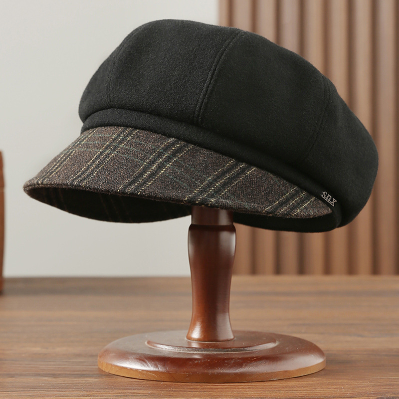 Mature Ladies Women's Autumn And Winter Wool Blended Hat
