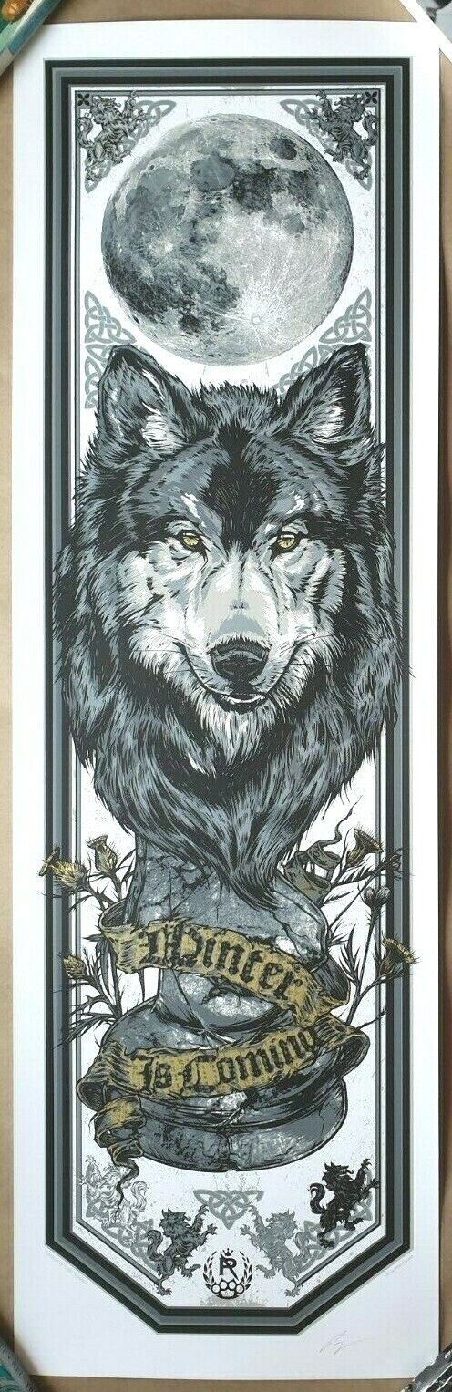 Rhys Cooper WINTER IS COMING Game of Thrones Screen Print Poster