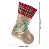 DIY Diamond Painting Christmas Stockings Hanging Ornaments Large Capacity Xmas Socks Pendant Wear Resist Candy Gift Storage Bags for Family Christmas Holiday Party Decoration (Bright candle)