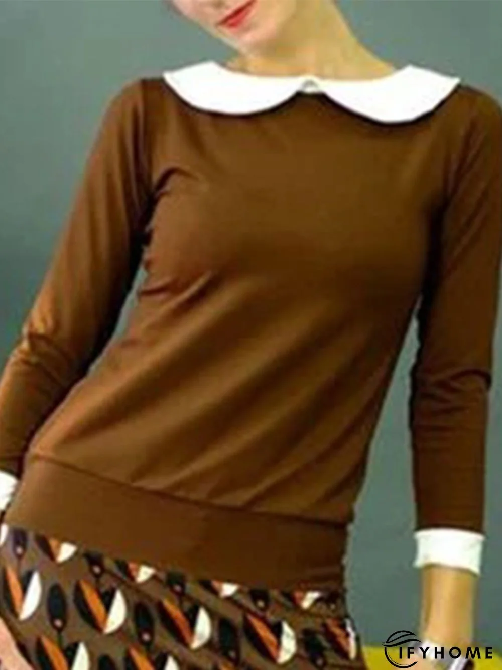 Vinatge Long Sleeve Printed Casual Knitting Dress | IFYHOME