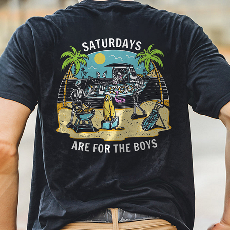 Saturdays Are For The Boys Printd Skull T-shirt