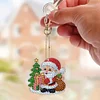 (US Local)12Pcs Christmas Diamond Painting Keychain Rhinestone Painting Keychain Pendant