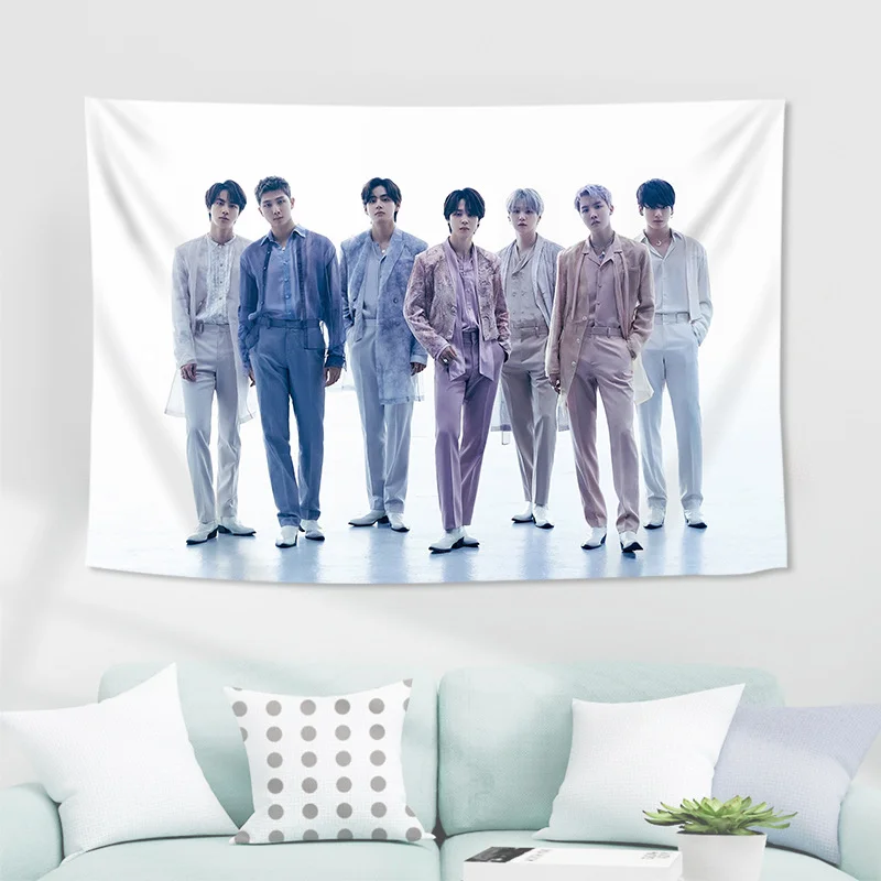  BTS merchandise kpop wall tapestry, BTS merch tapestry for  bedroom, home decor, and gift