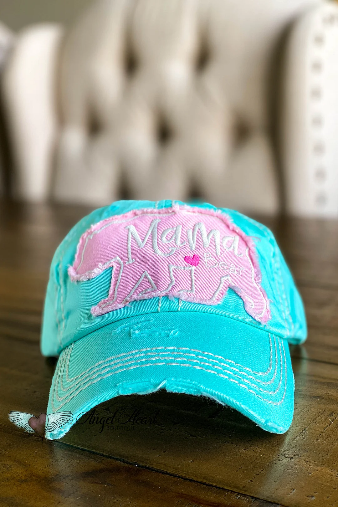 Mama Bear Heart Hat - Mint