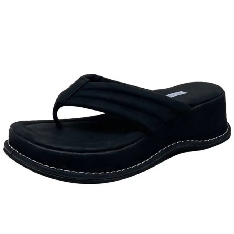 Women Summer Thick Bottom Slippers Comfy Women Sandals Ladies Mid-heels Flip Flops Platform Shoes Female Comfort Leisure Sandals