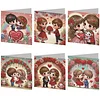 6pcs Valentine DIY Diamond Art Greeting Cards Thank You Cards