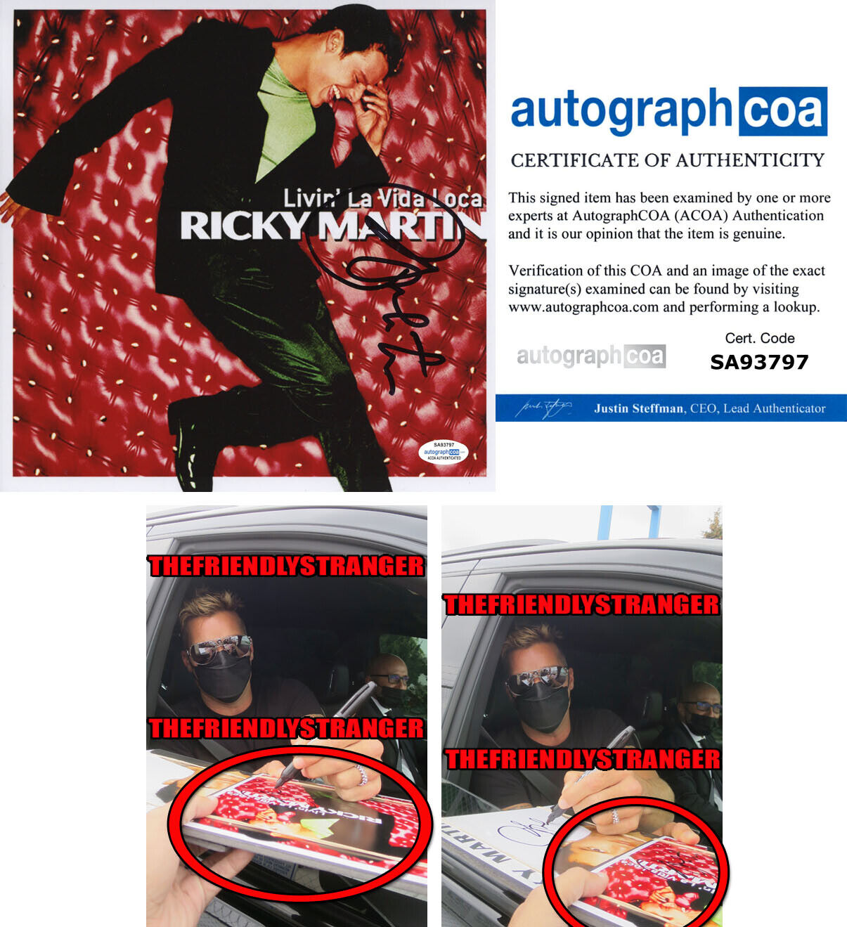 RICKY MARTIN signed LIVIN' LA VIDA LOCA