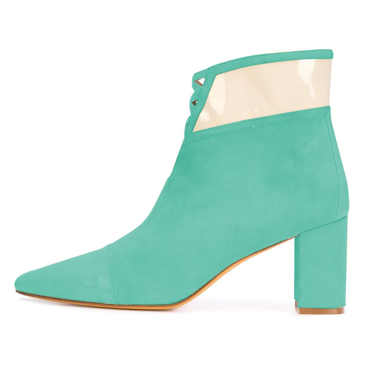 GOOSHOE Cyan Chunky Heel Ankle Boots Suede