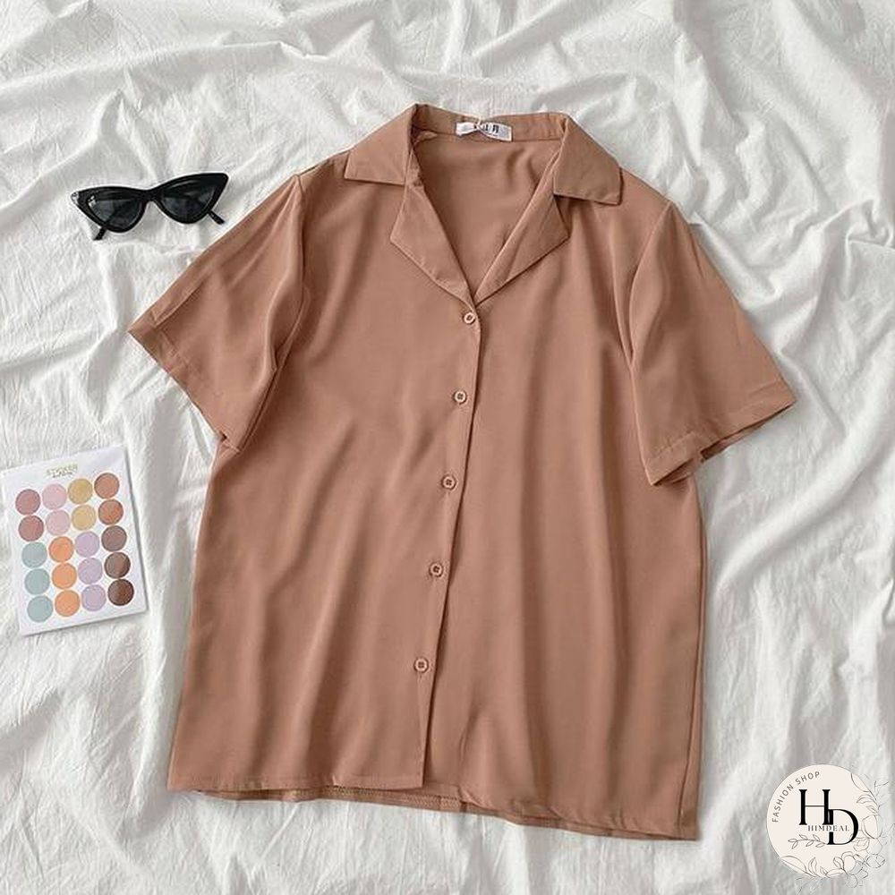 Casual Basic Short Sleeve Blouse Women V-neck Loose Office Formal Shirt Female Fashion Blue Yellow Cardigan Tops